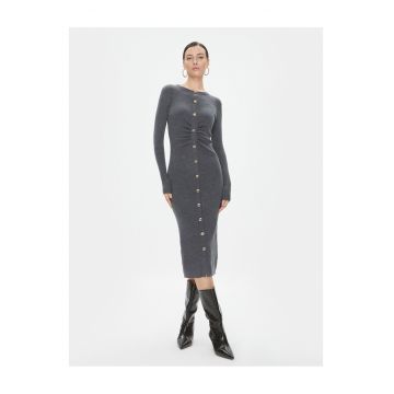 Rochie tricotata de dama  gri -