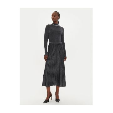 Rochie tricotata de dama  negru - argintiu