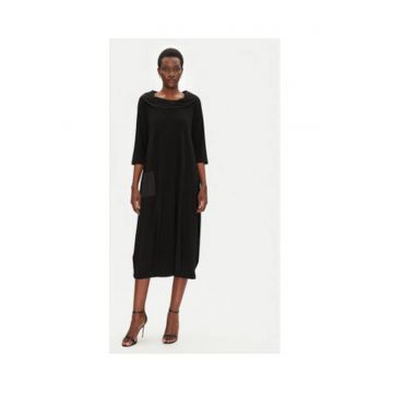 Rochie tricotata -  negru - material sintetic -