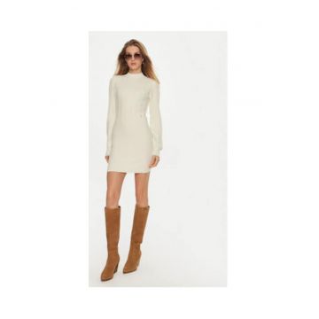 Rochie tricotata scurta cu maneca lunga