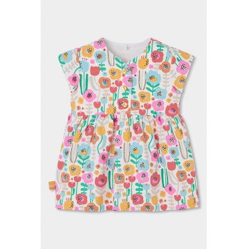 Set de rochie din amestec de bumbac si chiloti - Rosu/Alb/Galben