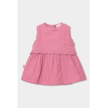 Set de rochie din bumbac si chiloti - Roz