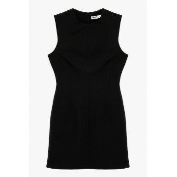 Rochie cambrata cu fermoar pe spate - Negru
