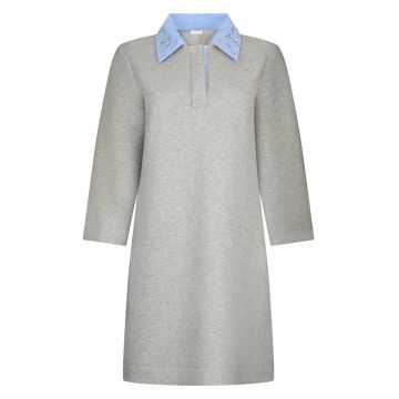 Rochie cu aplicatii pe guler - Gri