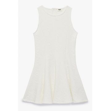 Rochie cu croiala evazata - fara maneci - Alb murdar