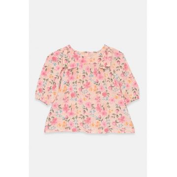 Rochie cu model floral - Roz pastel/Piersica/Verde feriga