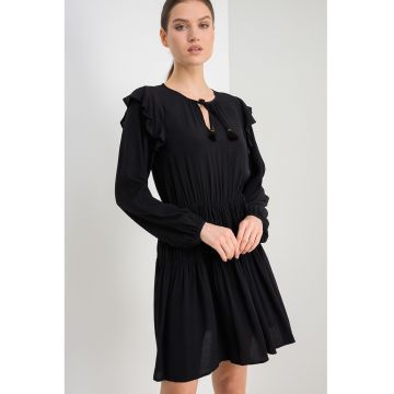 Rochie cu volane Emma - Negru