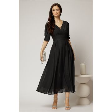 Rochie de ocazie negru sidef lunga de ocazie