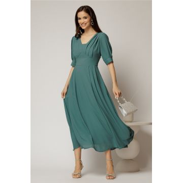 Rochie de ocazie turcoaz lunga de ocazie