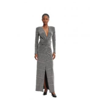 Rochie de seara -  gri - material sintetic -