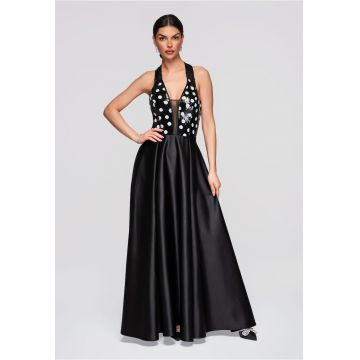 Rochie de seara maxi  LA-OM-DLR259 - Negru