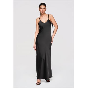 Rochie de seara maxi  LA-OM-DLR297 - Negru