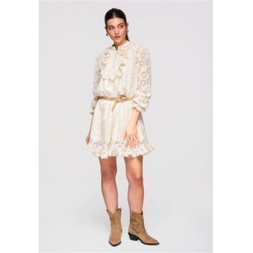 Rochie de seara midi  LA-OM-DLR299 - Alb murdar