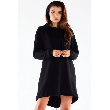 Rochie de trening streetwear cu gluga din jerseu - - Negru
