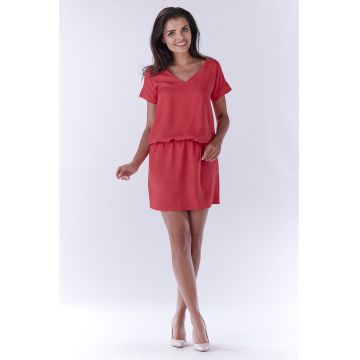 Rochie de vara mini cu maneci scurte tip chimono - - Fucsia