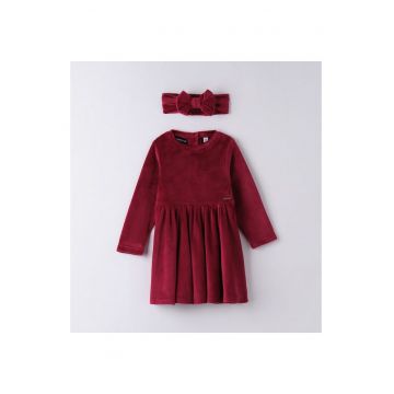 Rochie din catifea pentru fetite -  0.7361 - Visiniu