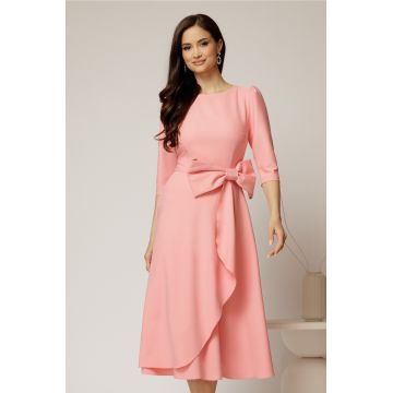 Rochie DY Fashion roz somon cu funda ampla in talie