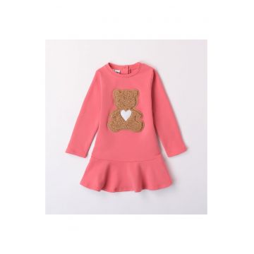 Rochie fete cu imprimeu bradut 4.7566 - bumbac - Roz