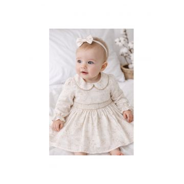 Rochie fetite eleganta bej floral rochie copii ocazie botez aniversare