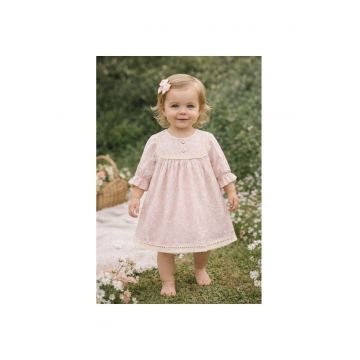 Rochie fetite roz eleganta cu dantela - rochie bebe fetite ocazie aniversare