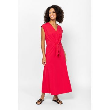 Rochie lunga cu decolteu in V Vicky - Portocaliu mandarina