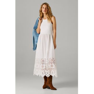 Rochie lunga cu detalii dantela Sangallo Naomi - Alb