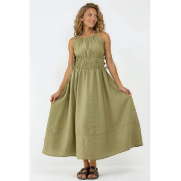 Rochie lunga  elastic - verde - modal/poliester