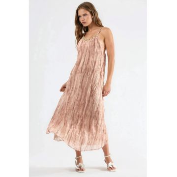 Rochie Maxi -  Casual - Tie-dye - Roz 100% poliester