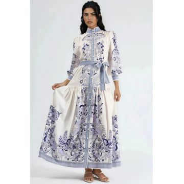 Rochie maxi -  curea - poliester