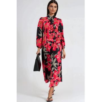 Rochie Maxi dama -  Floral - Multicolor - Poliester-Bumbac-Lycra