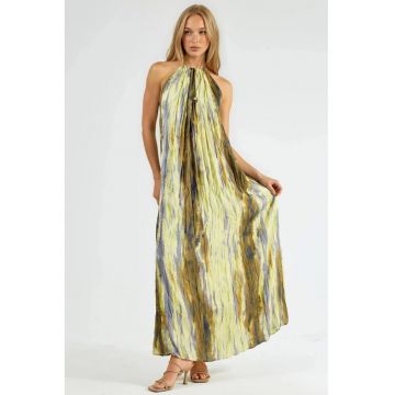 Rochie Maxi dama -  imprimeu abstract - multicolor - poliester