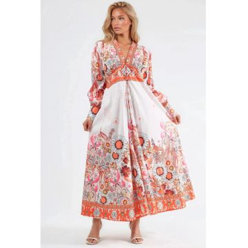 Rochie maxi  multicolor - poliester