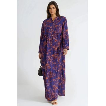 Rochie Maxi -  violet-portocalie - textil