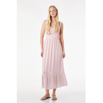 Rochie midi cu model floral - Roz deschis/Lila