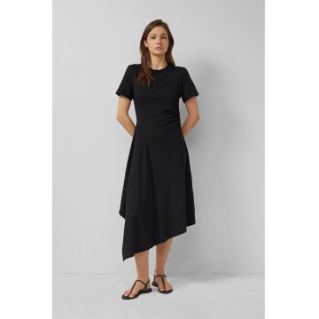Rochie midi cu terminatie asimetrica - Negru -