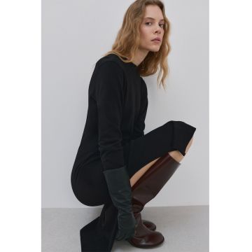 Rochie midi tricotata - Negru
