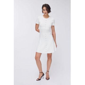 Rochie mini cu nituri - Alb