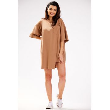 Rochie oversize mini t - - Bej