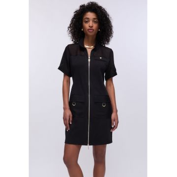 Rochie scurta cu fermoar - Negru