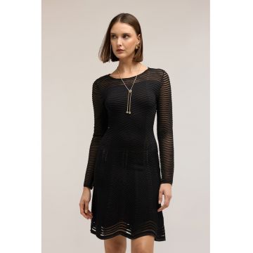 Rochie scurta cu maneci lungi - Negru