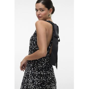 Rochie scurta cu paiete - Negru/Argintiu
