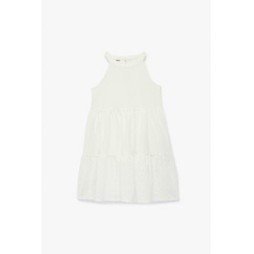 Rochie stratificata fara maneci - Alb murdar