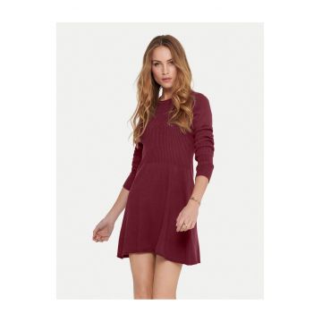 Rochie tricotata de dama  bordo - fabricata din material de calitate