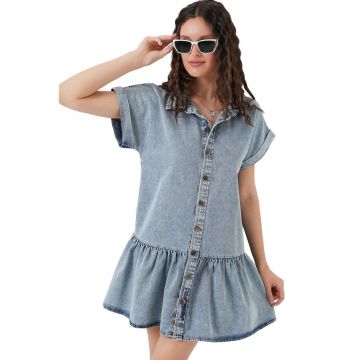 Rochii din denim - BigDart - Femei - Rochie scurta din denim BDART - Albastru Maya -