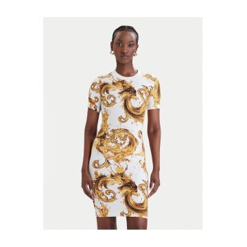 Rochie  bumbac - alb - galben - Alb/Galben