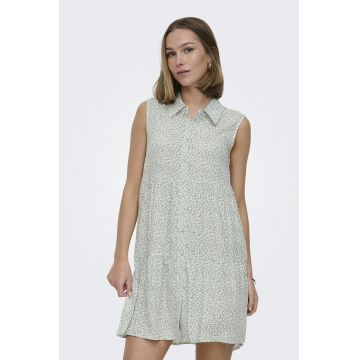 Rochie-camasa stratificata fara maneci - Verde pal
