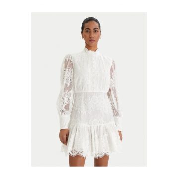 Rochie cocktail  - fermoar - ecru - 57% poliamida