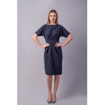 Rochie cu cordon in talie - Bleumarin