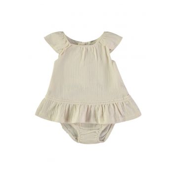 Rochie cu croiala in A si chiloti - Bej deschis