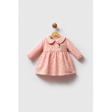 Rochie cu guler Peter Pan - Roz somon